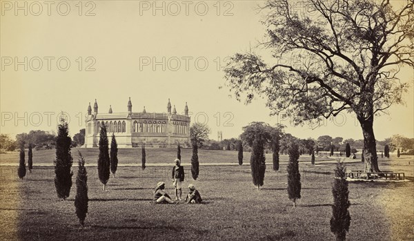 Cawnpore; The Memorial Well, with the Cawnpore Church in the Distance; Samuel Bourne, English, 1834 - 1912, Cawnpore, India