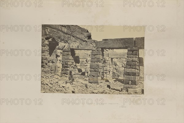 Portico of the Temple of Gerf Hossayn, Nubia; Francis Frith, English, 1822 - 1898, Nubia, Egypt; 1857; Albumen silver print