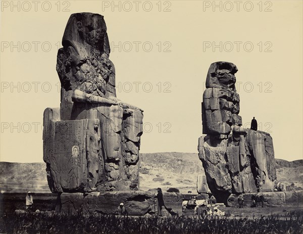 The Statues of the Plain, Thebes; Francis Frith, English, 1822 - 1898, Thebes, Egypt; 1858; Albumen silver print