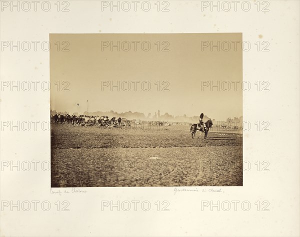 Camp de Châlons: Encampment scene; Gustave Le Gray, French, 1820 - 1884, Chalons, France; 1857; Albumen silver print