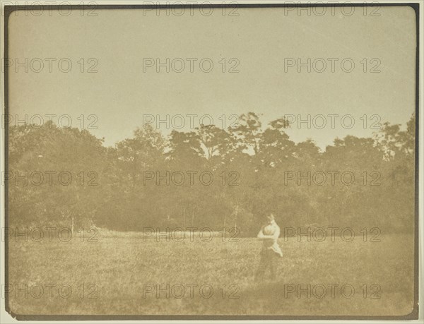 Landscape with Trees, Field, and Single Figure; Attributed to M.H. Nevil Story-Maskelyne, British, 1823 - 1911, England