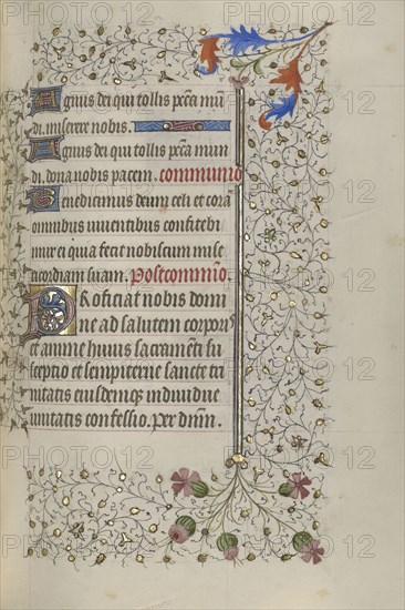 Decorated Initial P; Paris, France; about 1415 - 1420; Tempera colors, gold paint, gold leaf, and ink on parchment