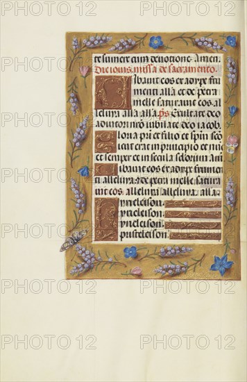 Decorated Text Page; Bruges, Belgium; about 1510 - 1520; Tempera colors, gold, and ink on parchment; Leaf: 23.2 x 16.7 cm