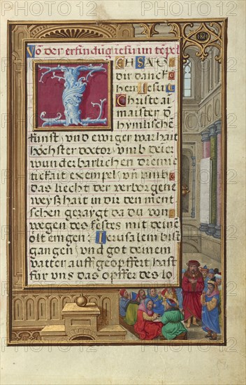 Border with Samuel Putting forward Saul as King; Simon Bening, Flemish, about 1483 - 1561, Bruges, Belgium; about 1525 - 1530