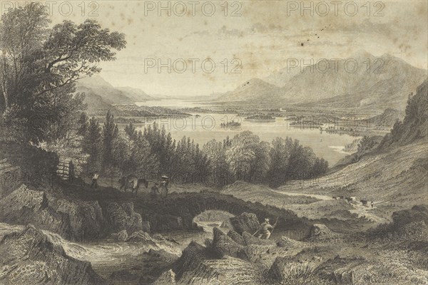 Derwent & Bassenthwaite Lakes, - Keswick & Skiddaw in the Distance, Cumberland; George Pickering, A. Le Petit; England; 1843