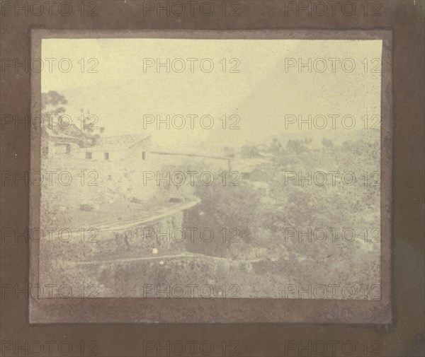 View of a Hillside Building and Valley Beneath, India; British, active India about 1843; India; 1843 - 1845; Salted paper print
