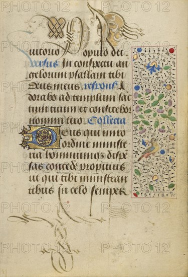 Decorated Text Page; Nicolas Spierinc, Flemish, active 1455 - 1499, Ghent, written, Belgium; 1469; Tempera colors, gold leaf