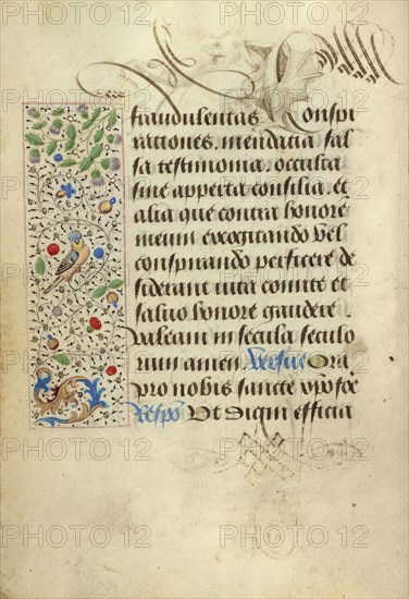 Decorated Text Page; Nicolas Spierinc, Flemish, active 1455 - 1499, Ghent, written, Belgium; 1469; Tempera colors, gold leaf