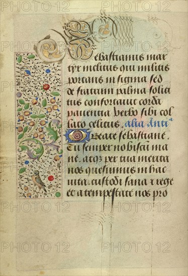 Decorated Text Page; Nicolas Spierinc, Flemish, active 1455 - 1499, Antwerp, illuminated, Belgium; 1469; Tempera colors, gold