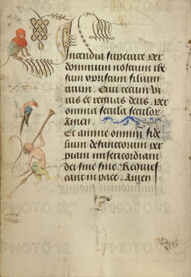 Decorated Text Page; Nicolas Spierinc, Flemish, active 1455 - 1499, Antwerp, illuminated, Belgium; 1469; Tempera colors, gold