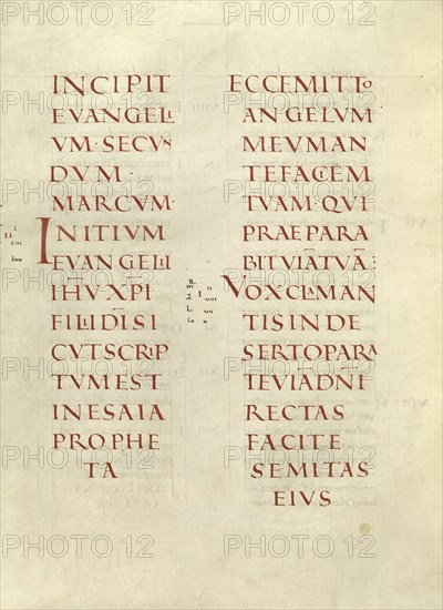Incipit Page; Lorsch, Germany; about 826 - 838; Tempera colors on parchment; Leaf: 31.6 x 24 cm, 12 7,16 x 9 7,16 in