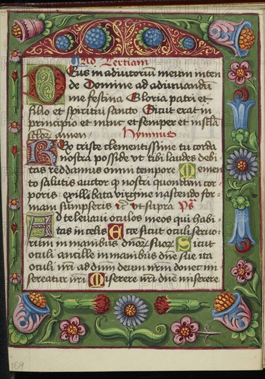 Decorated Text Page; Strasbourg, France; early 16th century; Tempera colors on parchment; Leaf: 13.5 x 10.5 cm