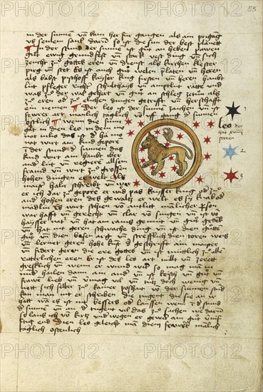 Leo; Ulm, Germany; shortly after 1464; Watercolor and ink on paper bound between original wood boards covered with original