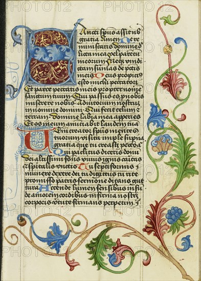 Decorated Initial S; Workshop of Valentine Noh, Bohemian, active 1470s, Prague, Bohemia, Czech Republic; about 1470 - 1480