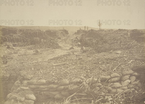 Interior of the Redan; James Robertson, English, 1813 - 1888, Crimea; 1855; Salted paper print; 20.5 x 28.6 cm