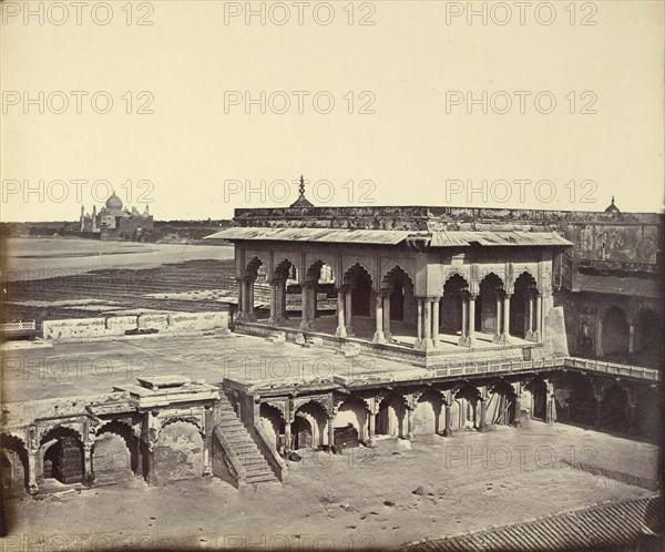 Dewar Khans in the Fort Agra; Felice Beato, 1832 - 1909, Henry Hering, 1814 - 1893, India