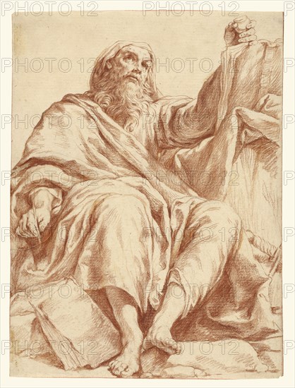 Saint Paul; Giuseppe Maria Crespi, Italian, Bolognese, 1665 - 1747, about 1720 - 1730; Red chalk over traces of black chalk