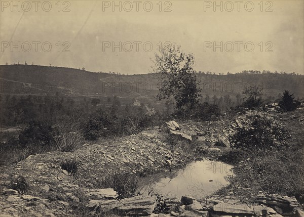 Mission Ridge from Orchard Knob; George N. Barnard, American, 1819 - 1902, New York, United States; negative about 1865; print