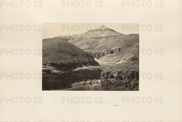 Valley of the Tombs of the Kings, Thebes; Francis Frith, English, 1822 - 1898, Thebes, Egypt; about 1857; Albumen silver print