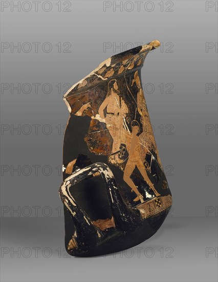 Fragmentary Apulian Red-Figure Calyx Krater; Black Fury Group, Greek, Apulian, active early 300s B.C., Apulia, South Italy