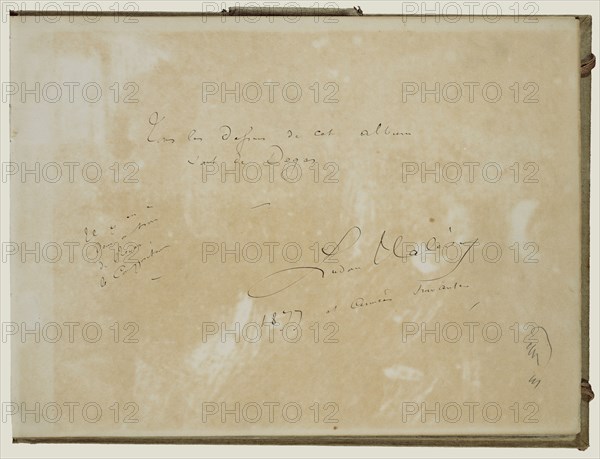 Halévy's Inscriptions; Edgar Degas, French, 1834 - 1917, about 1877; Black ink; 26 x 34.9 cm, 10 1,4 x 13 3,4 in