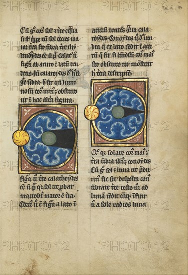 Two Diagrams with the Sun and the Moon; Thérouanne ?, France, formerly Flanders, fourth quarter of 13th century after 1277