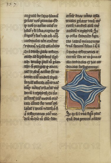 Diagram of Ocean Currents; Thérouanne ?, France, formerly Flanders, fourth quarter of 13th century, after 1277, Tempera colors