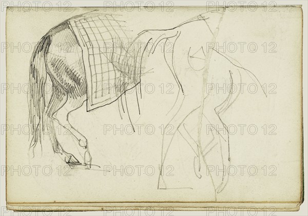 Horse Studies; Théodore Géricault, French, 1791 - 1824, 1812 - 1814; Graphite; 15.2 x 10.6 cm, 6 x 4 3,16 in