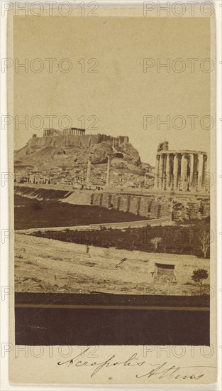 Necropolis, Athens; Dimitrios Constantin, Greek, active 1858 - 1860s, late 1850s-1860s; Albumen silver print