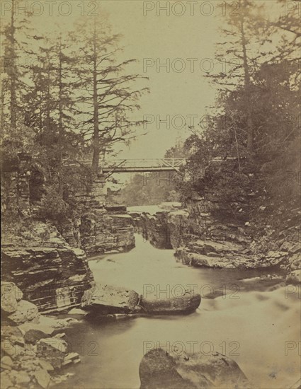 Bridge over stream; Possibly George Washington Wilson, Scottish, 1823 - 1893, Scotland; 1860s; Albumen silver print
