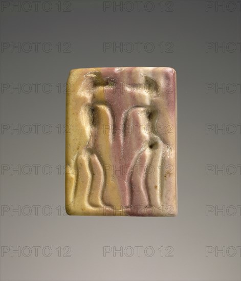 Block engraved seal; Crete, Greece; about 1850 B.C. - 1550 B.C; Tufa; 1.6 × 1.4 × 0.4 cm, 5,8 × 9,16 × 3,16 in