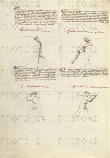 Combat with Sword; Fiore Furlan dei Liberi da Premariacco, Italian, about 1340,1350 - before 1450, Venice, Italy; about 1410