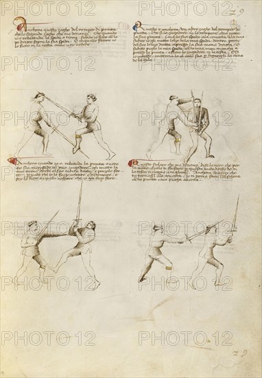 Combat with Sword; Fiore Furlan dei Liberi da Premariacco, Italian, about 1340,1350 - before 1450, Padua, Italy