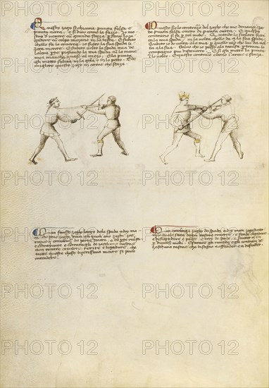Combat with Sword; Fiore Furlan dei Liberi da Premariacco, Italian, about 1340,1350 - before 1450, Padua, Italy