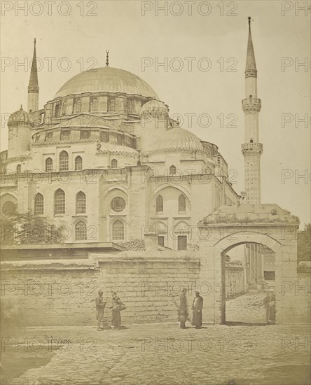 Mosque, Constantinople, Istanbul; James Robertson, English, 1813 - 1888, Turkey; 1855 - 1856; Salted paper print; 31.9 × 25.7