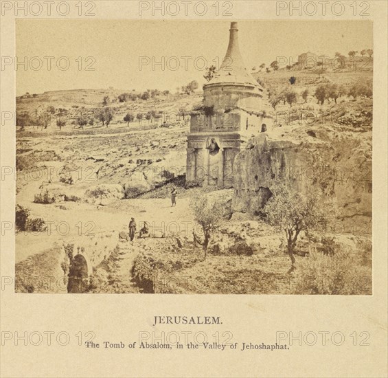 Jerusalem, The Tomb of Absalom, in the Valley of Jehoshaphat; Francis Bedford, English, 1815,1816 - 1894, London, England; 1862