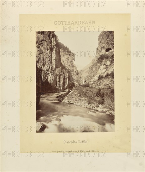 Gotthardbahn Stalvedro Defilé; Adolphe Braun & Cie, French, 1876 - 1889, Dornach, France; about 1875–1882; Albumen silver print