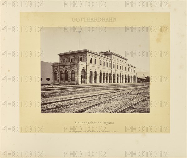 Gotthardbahn Stationsgebäude Lugano; Adolphe Braun & Cie, French, 1876 - 1889, Dornach, France; about 1875–1882; Albumen silver