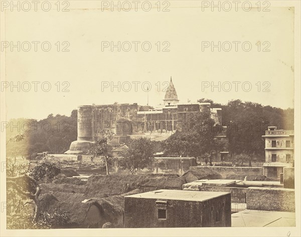 Fort with a Temple in the Background, India; India; about 1863 - 1887; Albumen silver print