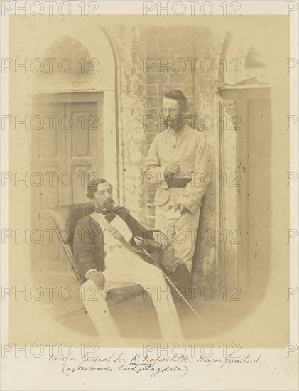 Major-General Sir R. Napier, K.C.B., and Major Greatherd; Felice Beato, 1832 - 1909, India; 1858 - 1859