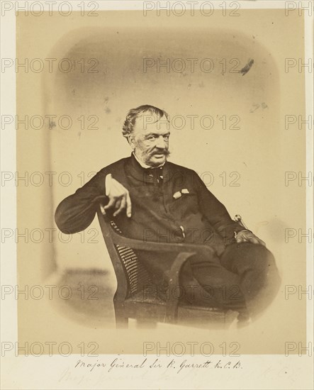 Major-General Sir R. Garrett, K.C.B; Attributed to Felice Beato, 1832 - 1909, India; 1858 - 1859; Albumen