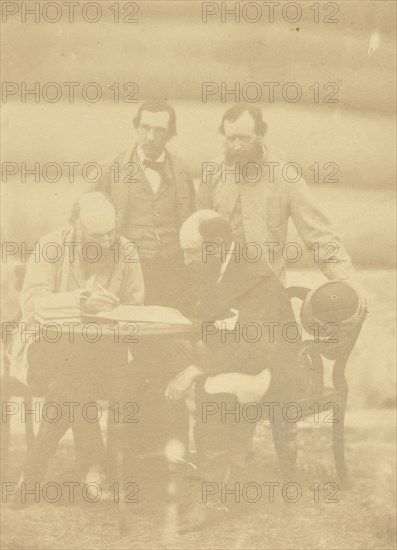 Captain Wemyss, Captain Fullerton, Major Wilson, C.B. and One  Man; India; 1858 - 1869; Albumen silver print