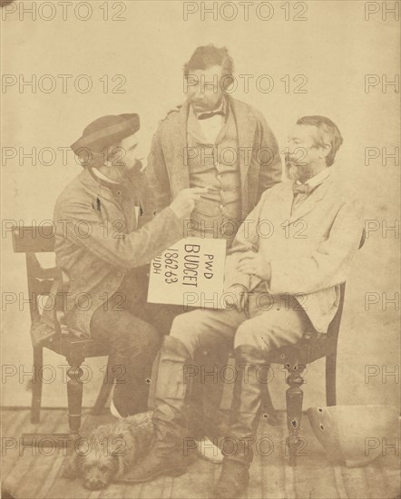 Major Crommelin, Colonel Yule and Sir G. Yule; India; 1862; Albumen silver print