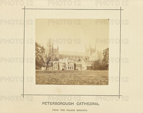 Peterborough Cathedral from the Palace Grounds; William Ball, British, active 1860s - 1870s, London, England; 1868; Albumen