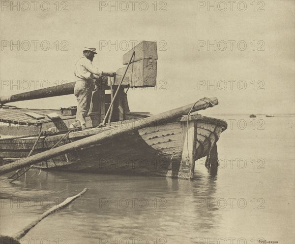 Mending the Wherry; Peter Henry Emerson, British, born Cuba, 1856 - 1936, London, England; 1888 - 1889; Photogravure; 22.5 x 27