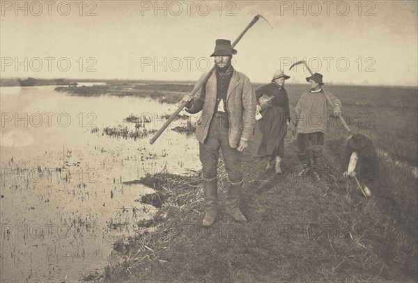 Coming Home from the Marshes; Peter Henry Emerson, British, born Cuba, 1856 - 1936, London, England; 1886; Platinum print