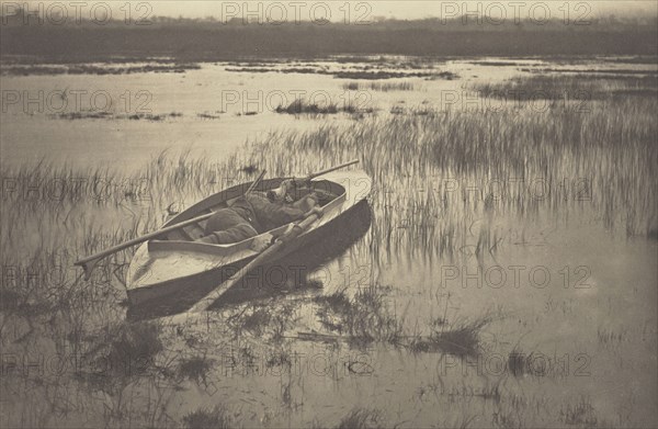 Gunner Working Up to Fowl; Peter Henry Emerson, British, born Cuba, 1856 - 1936, London, England; 1886; Platinum print