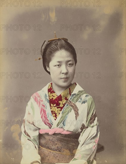 Portrait of a Young Lady; Baron Raimund von Stillfried, Austrian, 1839 - 1911, Japan; 1870s - 1890s; Hand-colored Albumen