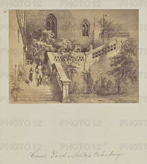 Court Yard, Schloss Calemburg; about 1865; Albumen silver print