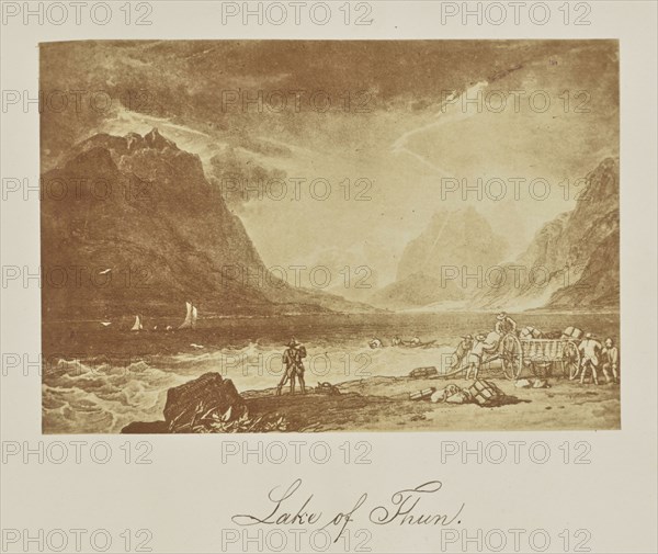 Turner's Liber Studiorum. Lake of Thun; Caroline Bertolacci, British, born 1825, active 1860s - 1890, about 1863; Albumen